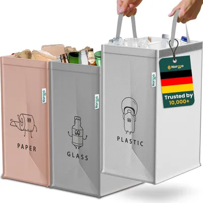 Produktbild von Mülltonne mit 3 Fächern - Abfall trennen - 40 l