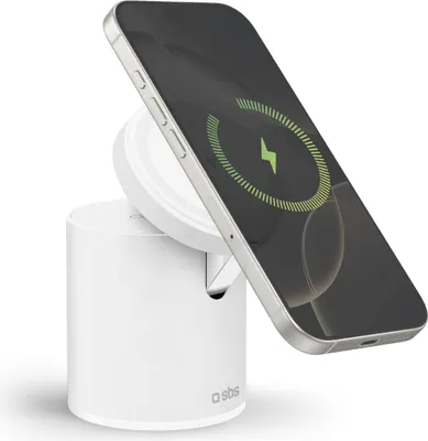 Image de SBS TEWIRMAGFOLD2IN1 Chargeur pour appareils mobiles Casque, Smartphone Blanc USB Charge sans fil Charge rapide Intérieur