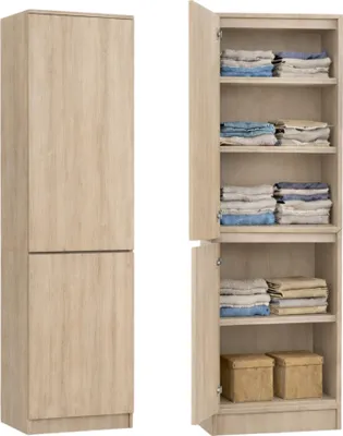 Produktbild von Home Collective Kleiderschrank, Garderobenschrank, Mehrzweckschrank 2-türig mit 5 Einlegeböden | Vielseitiger Schrank für Schlafzimmer, Flur oder Büro | Sonoma