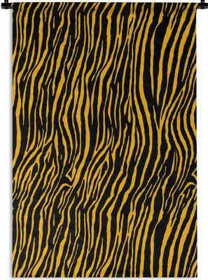 Produktbild von MuchoWow® Wandteppich Wandbehang Orange - Tiermuster - Tiger 90x135 cm Tapisserie Dekoration Wandtuch - Baumwolle - Wandskulptur