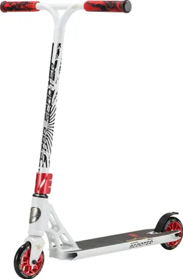 Produktbild von STAR SCOOTER Freestyle Aluminium Jump Stunt Scooter ab 7 - 8 Jahre | 110mm Professional Trick Roller | Weiß Rot