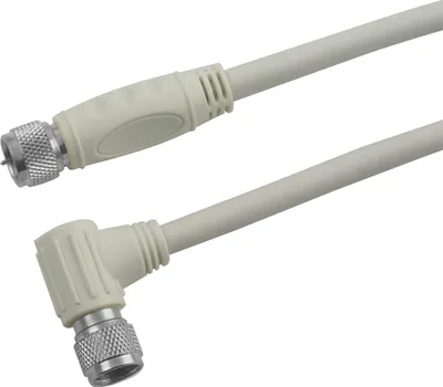 Produktbild von Schwaiger SAT Anschlusskabel KVCW15 532 (110dB) weiß, 1,5m, 90° gewinkelt, 1x F Stecker / 1x F Steck