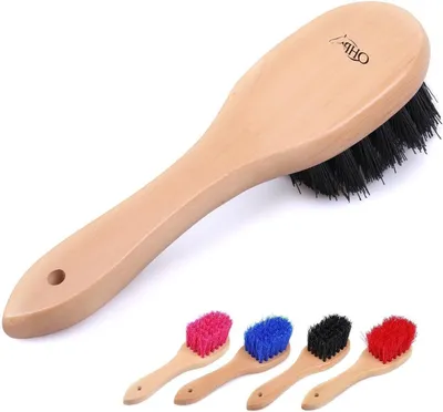 Productafbeelding van Hoefborstel - Paardenborstel Vachtborstel - Hoefonderhoud - Vaste borstelharen - 24 cm handvat - Zwart