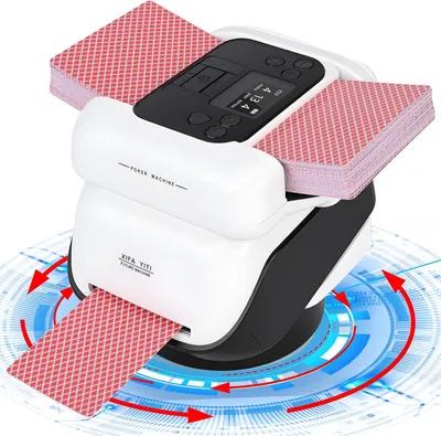 Produktbild von 2 in 1 Automatischer Kartenmischer und Austeiler, 360° Kartenmischmaschine für 2-8 Spieler, Geräuscharm Ideal für Poker, Blackjack, UNO