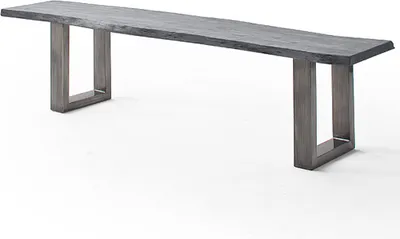 Produktbild von Esszimmer Sitzbank mit 160 cm Breite, Akazie massiv, grau sandgestrahlt - COSENZA-06
