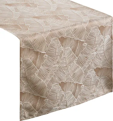 Produktbild von Eurofirany 440386, Rechteckig, Beige, Polyester, Tischläufer, Blumenmuster, 40 x 140 cm