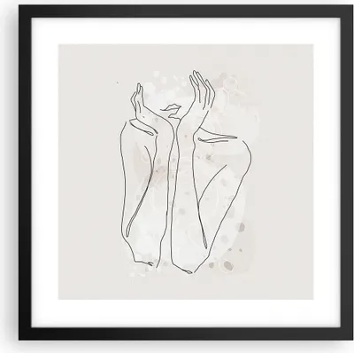 Produktbild von Gerahmtes Poster - Schwarzer Rahmen - Grafik Frau Licht - 40x40 cm - Wand Bild - Wanddeko - Wandbilder - Kunstposter - Wandposter - Bilderrahmen - Bilder - Kunstdruck - P2BAC40x40-4656