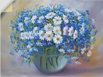 Produktbild von ARTland Wandbild, selbstklebend Blaue Blumen Größe: 60x45 cm