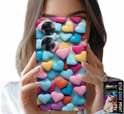 Obrázok produktu pre Puzdro pre Oppo Reno11 F 5G - Farebné srdiečka s možnosťou personalizácie