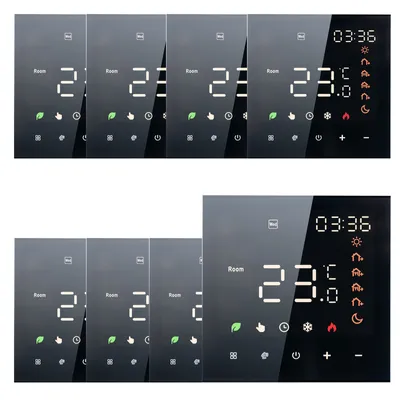 Produktbild von 8X Smart Thermostat, Sprachsteuerung, fuer 16A Elektroheizung, Digital LCD Programmierbares Raumthermostat Thermostat Wandthermostat Unterputz Fussbodenheizung, kompatibel mit Amazon Google Home