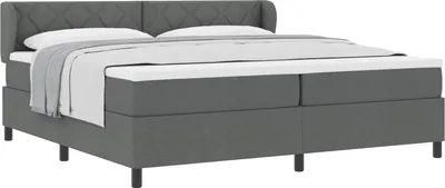 Obrázek produktu pro vidaXL Skříňová postel s matrací tmavě šedá 200 x 200 cm látka