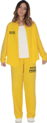 Obrázok produktu pre Kostým odsúdenca Väzňa dámske maškarné šaty na karneval žlto-čierne M / L
