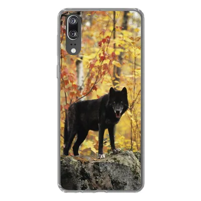 Produktbild von MuchoWow® Handyhülle Schutzhülle Hülle für Huawei P20 Wolf - Fels - Baum Silikon Softcase Handy Hülle - Hardcover
