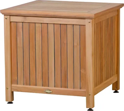 Produktbild von Auflagenbox Massive Premium Teak Kissentruhe 72 x 72 cm als exklusive Gartentruhe nachhaltige und unbehandelte Teak Kissenbox