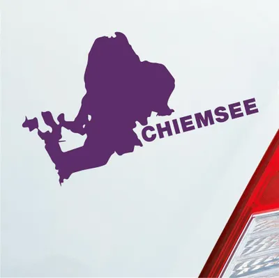 Produktbild von Auto Aufkleber Chiemsee See Deutschland Urlaub 10x6 cm Lila Sticker Heckscheibenaufkleber