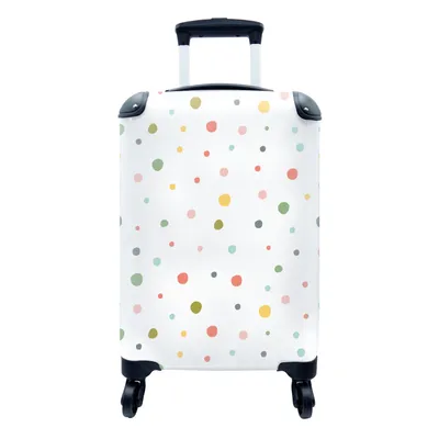 Produktbild von MuchoWow® Koffer Handgepäck Trolley Rollkoffer Kleine Reisekoffer mit 4 Rollen - Farbe - Muster - Punkte - Cabin Size < 55x40x23 cm & 55x40x20 cm - Fotokoffer - Kabinenkoffer - Boardgepäck - Reise-Box - Reisekoffer - Reisegepäck - Koffer mit Bild - Trolley für Kinder