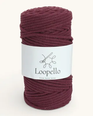 Immagine prodotto di Spago di cotone Loopello, diametro 5 mm, 100 metri – Borgogna