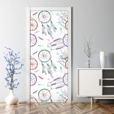 Produktbild von Dekorative Abnehmbarer Wandsticker Tapete Türtapete selbstklebend  Bunte Traumfänger 77 x 200 cm