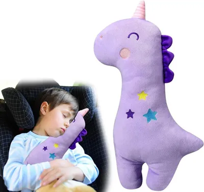 Immagine prodotto di Cuscino per cintura di sicurezza per bambini, a forma di giraffa, imbottitura morbida per le spalle, ideale per i viaggi