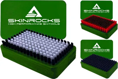 Image de SkinRocks Set de 3 brosses pour semelles de ski BaseBrush Nylon Crin de cheval Kufper/Bronze