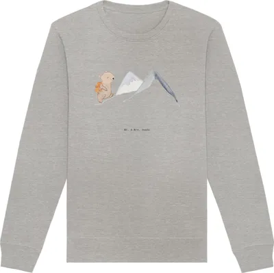 Produktbild von Mr. & Mrs. Panda Nachhaltiger Pullover Bär Bergsteigen Größe XXL - Heather Grey - Geschenk, Bergsport, Wandern, Sweater, Alpinwandern, Bio-Pullover, Alpinismus, Pulli