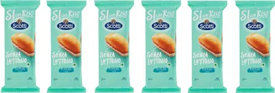 Produktbild von 6x Riso Scotti PlumCake con Riso Senza Lattosio Pflaumenkuchen mit Reis laktosefrei ( 6 x 31,7g ) 190g kuchen ohne Palmöl ohne Milchproteine