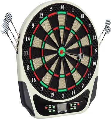 Produktbild von Elektronische Dartscheibe, Dartboard mit LCD-Display, 6 Darts, 24 Dartköpfe, 18 Spiele, 159 Trefferoptionen, für 8 Spieler