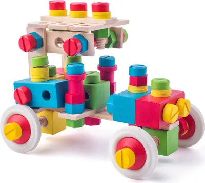 Produktbild von Bausatz im Eimer "Constructor", 140 Stück