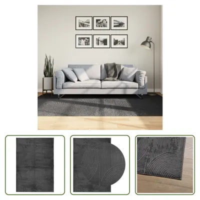 Immagine prodotto di The Living Store Tappeto IZA a pelo corto stile Scandi antracite 160x230 cm