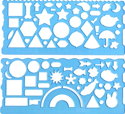 Produktbild von 2-teiliges klares geometrisches Zeichenlineal, multifunktional, präzise und einfach zu verwenden, geometrisches Dreieck-Winkelmesser-Lineal