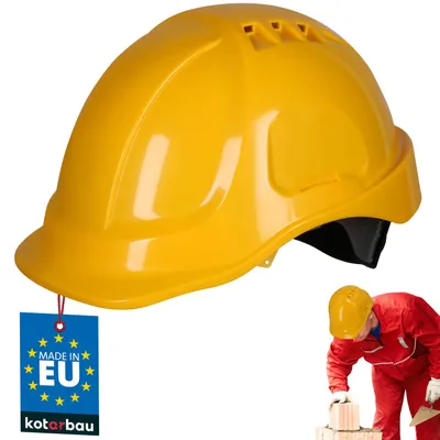 Produktbild von KOTARBAU® Bauhelm Bauarbeiterhelm Schutzhelm für die Baustelle Arbeitshelm Arbeitssicherheit Verstellbar Gelb
