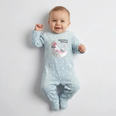 Produktbild von Disney Minnie Maus Baby Kleinkind Strampler Einteiler Velours – Bunt / 68