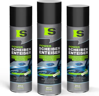Produktbild von Spraytive 3x 500ml Power Scheibenenteiser – Enteiserspray für Autoscheiben & Schlösser – Entfroster wirkt sekundenschnell bis -20°C