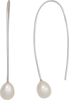 Produktbild von JOBO Ohrhänger 925 Sterling Silber rhodiniert 2 Süßwasser Perlen Ohrringe