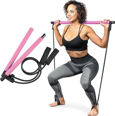 Produktbild von Pilates-Bar-Yoga-Stick – Pilates-Bar-Set für das Heim-Fitnessstudio mit Pilates-Widerstandsbändern
