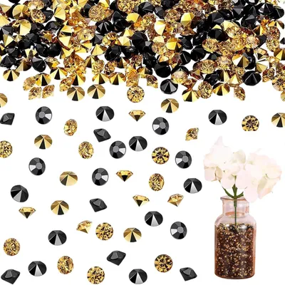 Produktbild von Dekokristalle 4 mm, 10000 Stück, schwarz und gold, für Hochzeiten