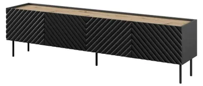 Imagen del producto de Mueble de televisión 4D ONDA, 200x40x35-54 cm, color (para colocar en el suelo o fijar a la pared)