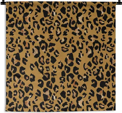 Produktbild von MuchoWow® Wandteppich Wandbehang Pantherdruck - Gelb - Gold 150x150 cm Tapisserie Dekoration Wandtuch - Wohnaccessoires - Modernes