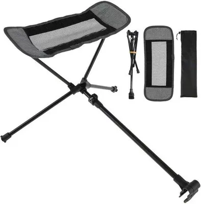 Produktbild von Luftmatte Ottomaanse draagbare Fauteuil mit Füßstütze für Outdoor, Wandern, Angeln, Strand (Grau)