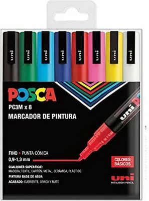 Obrázek produktu pro Sada popisovačů Uni-Ball 0,9 mm s jemným hrotem 8 kusů