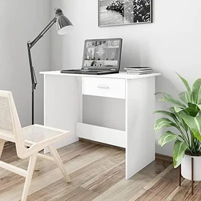 Produktbild von Büroschreibtisch in Weiß, 100 x 50 x 76 cm aus Holzwerkstoff