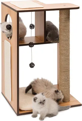 Produktbild von Famanu Katzenkratzbaum mit Spielhaus - große Kletterstruktur