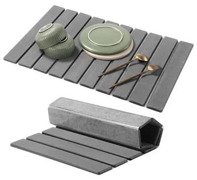 Image de Tapis absorbant en diatomite pour la cuisine, à séchage rapide et pliable
