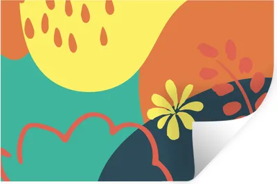 Produktbild von MuchoWow® Wandtattoo Wandsticker Wandaufkleber Sommer - Flecken - Blätter 120x80 cm Selbstklebend und Repositionierbar - Selbstklebend - Fototapeten