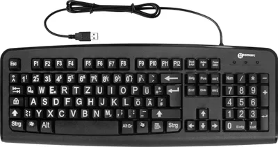 Produktbild von geemarc Geemarc Tastatur mit großen Tasten (sw) + großer Schrift (w)