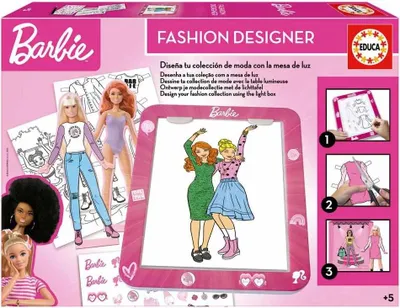 Produktbild von Educa - Barbie Fashion Designer Game - Erstellen Sie unendliche Designs und Kombinationen mit dem Leuchttisch. Ab 5 Jahre alt. EDUCA