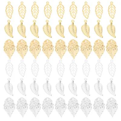 Edelstahl-Blatt-Anhänger 180 Stk. Gold/Roségold 1 mm