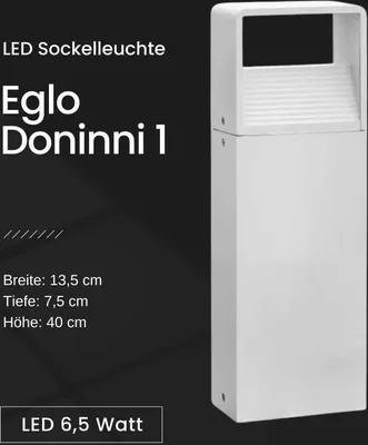 Produktbild von Außenleuchte Eglo Doninni 1 LED Sockelleuchte IP44 Weiß 6,5 W Gartenlampe