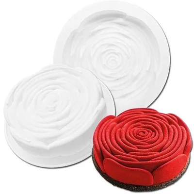 Productafbeelding van Silicone Rozenvorm Cakevorm voor Baken, Rood