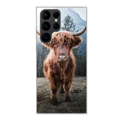 Produktbild von MuchoWow® Handyhülle Schutzhülle Hülle für Samsung Galaxy S22 Ultra Schottischer Highlander - Berg - Tier Silikon Softcase Handy Hülle - Abbildung